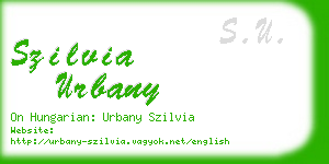 szilvia urbany business card